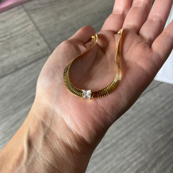 Kay Jewelers vintage 90s 14K gold chain with Square CZ stone - Picture 10 of 11